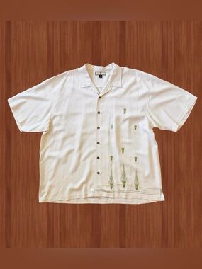 Tommy Bahama Embroidered Silk Camp Shirt XXL